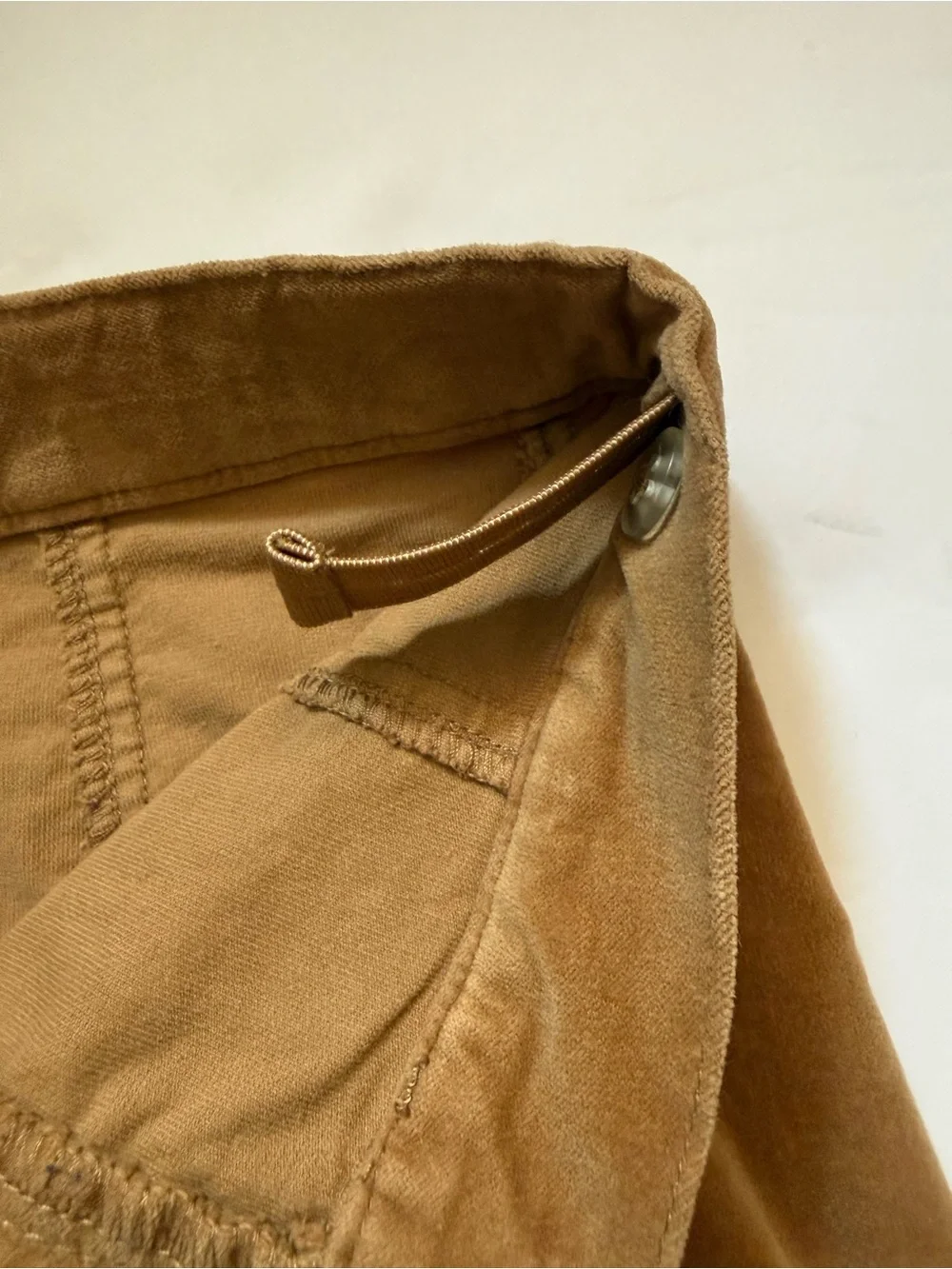 Crazy 8 Girls Size 7 Camel Velvet Zip Front A-Line Skirt